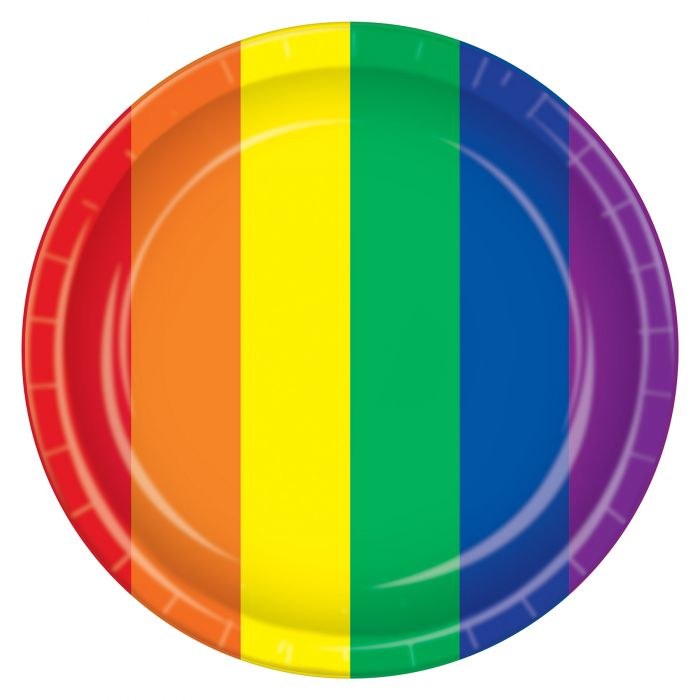 Plates Rainbow 7in 8pk