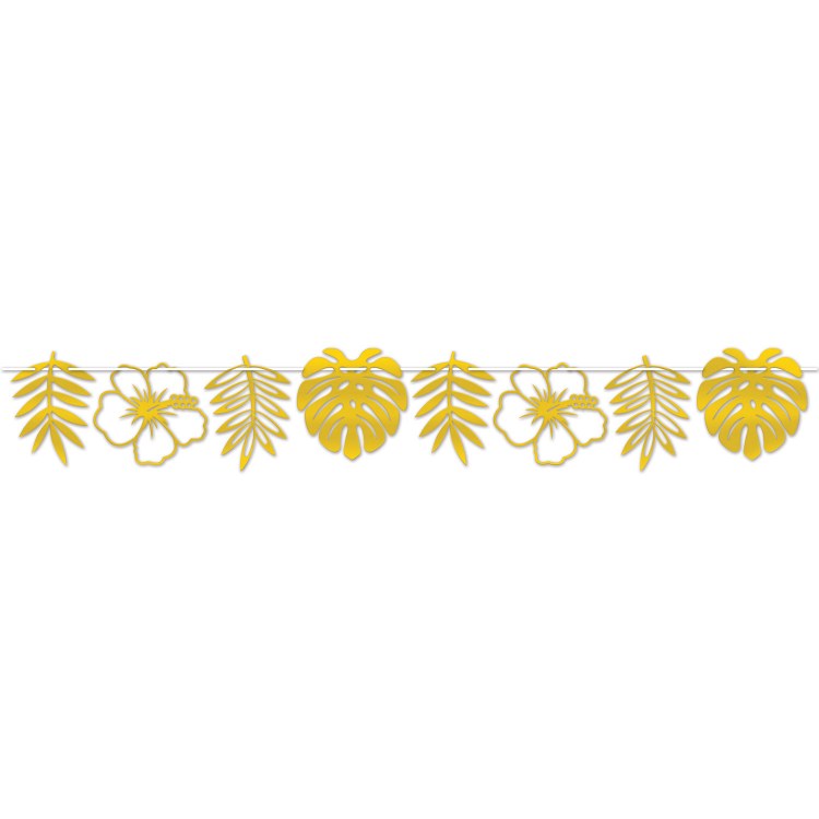 Palm Floral Gold DieCut Streamer