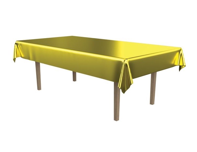 Gold Metallic Plastic Rectangular Tablecover