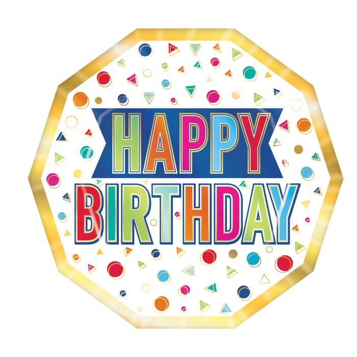 Happy Birthday Foil Accent Plates
