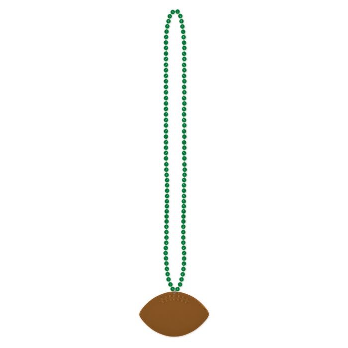 Necklace Football Green Beads