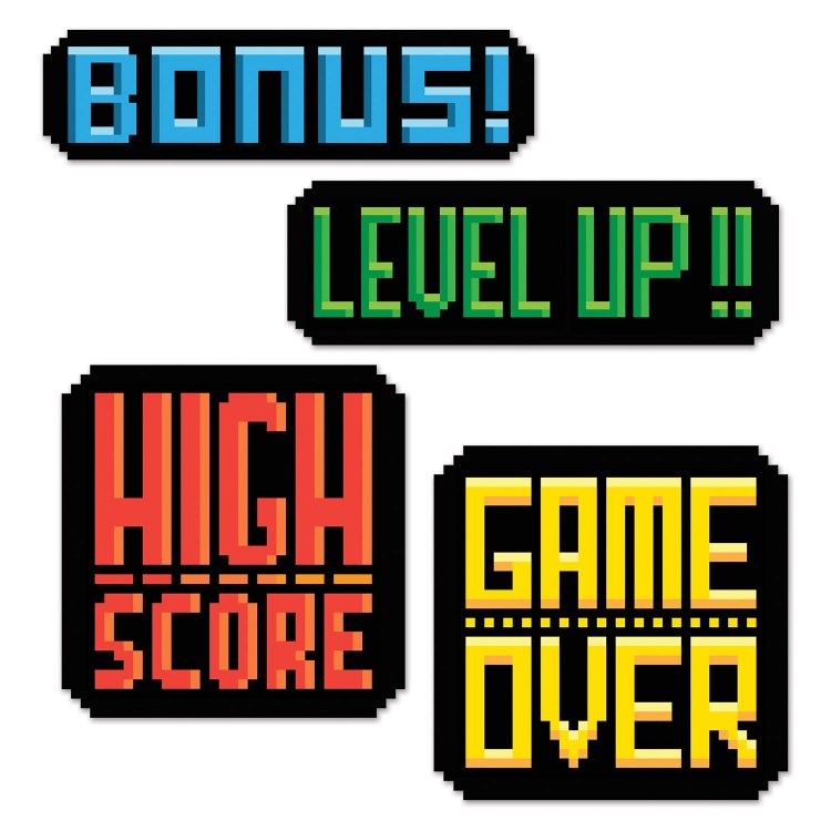 8-BIT Action Video Game Signs