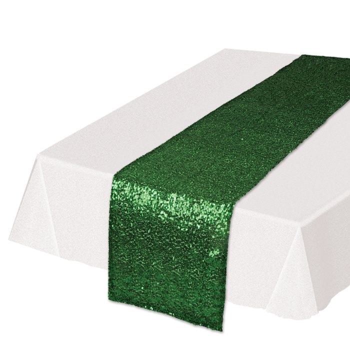 Green Sequined Table Runner