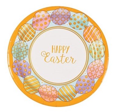 Golden Easter 7in. Paper Plates ~ 8 Count