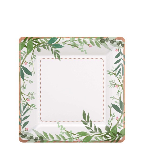 Love and Leaves 7in Square Plates