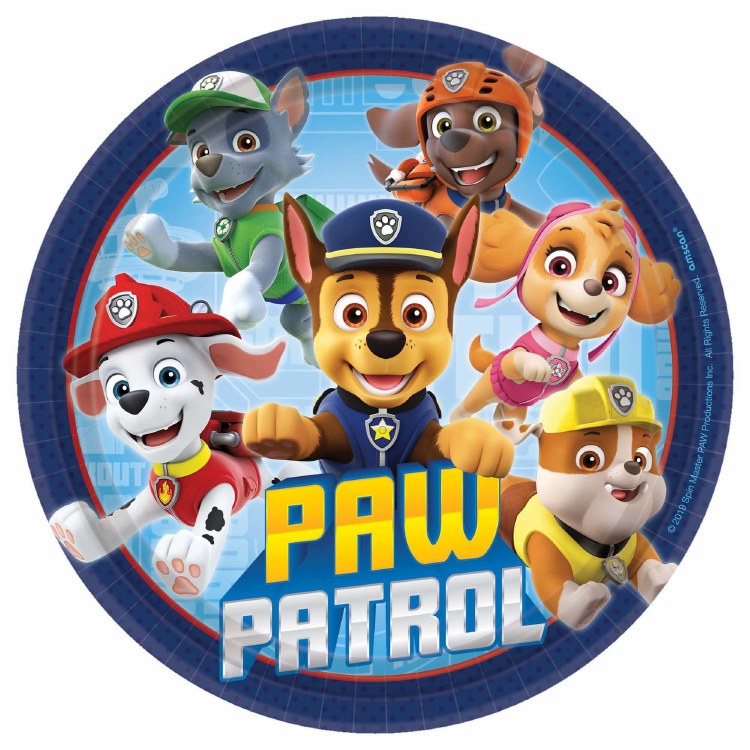 Paw Patrol 7in Plates 8ct