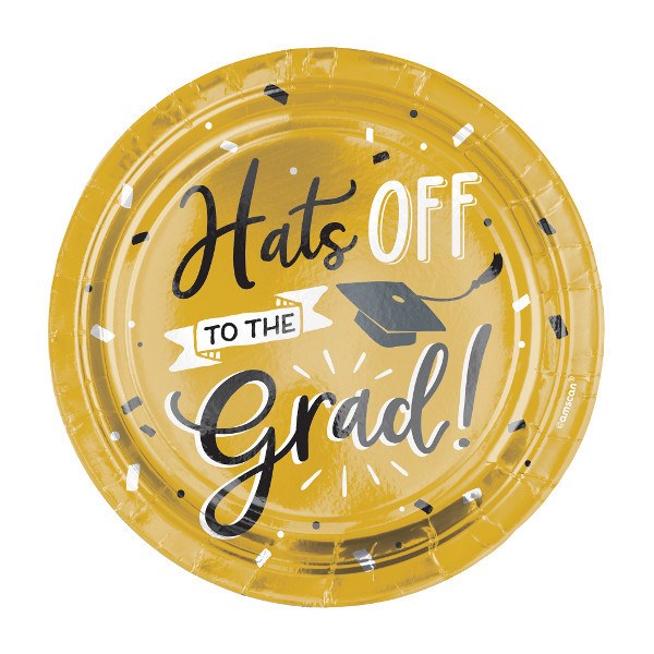 Hats off Grad 7in Plate 8ct