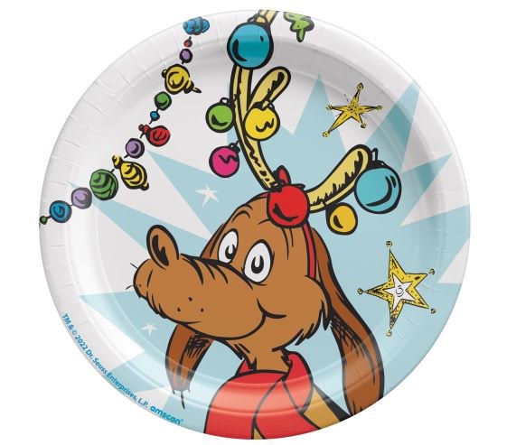 Grinch 7 inch Round Plates