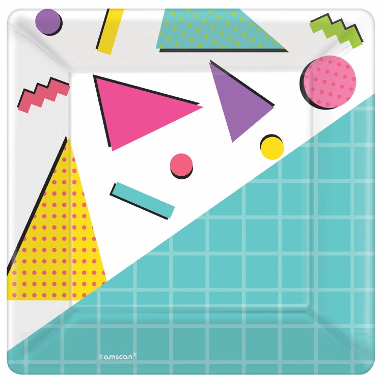 Awesome Party 7in Square Plate 8ct