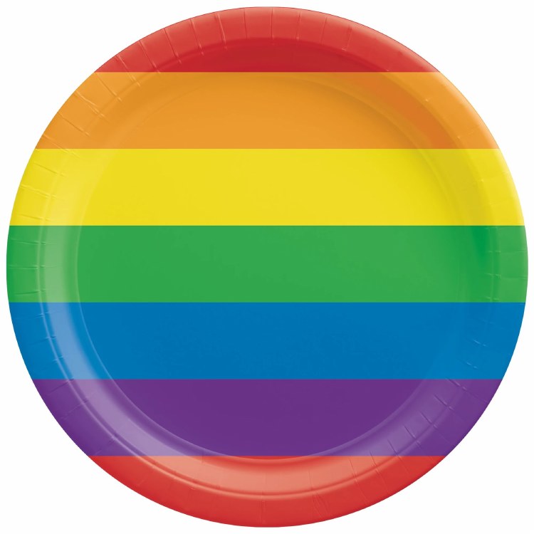 Rainbow Round Dessert Plates