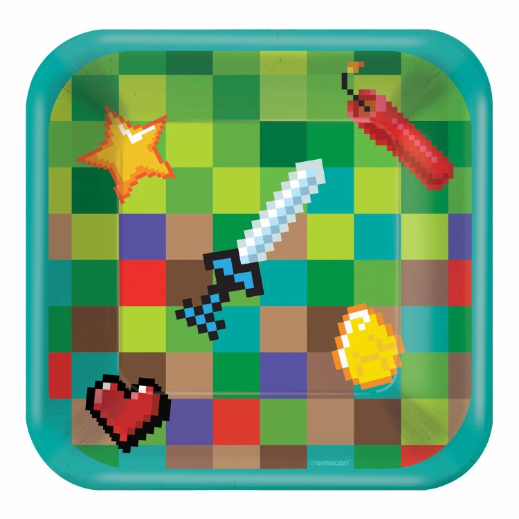 Pixel Party 7in Square Plate