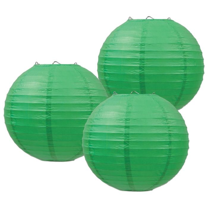 Paper Lanterns Green 3pk