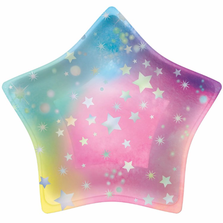 Luminous Iridescent Star 8in Plates 8ct