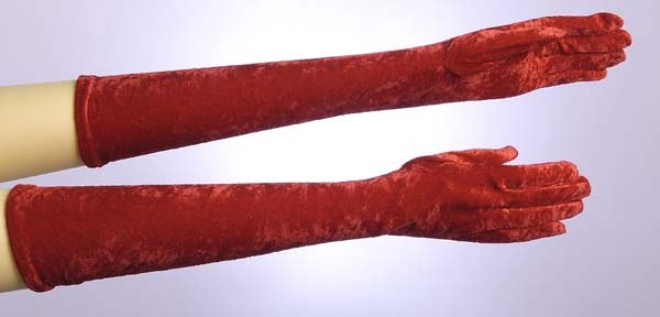 Gloves 20in Velvet Red