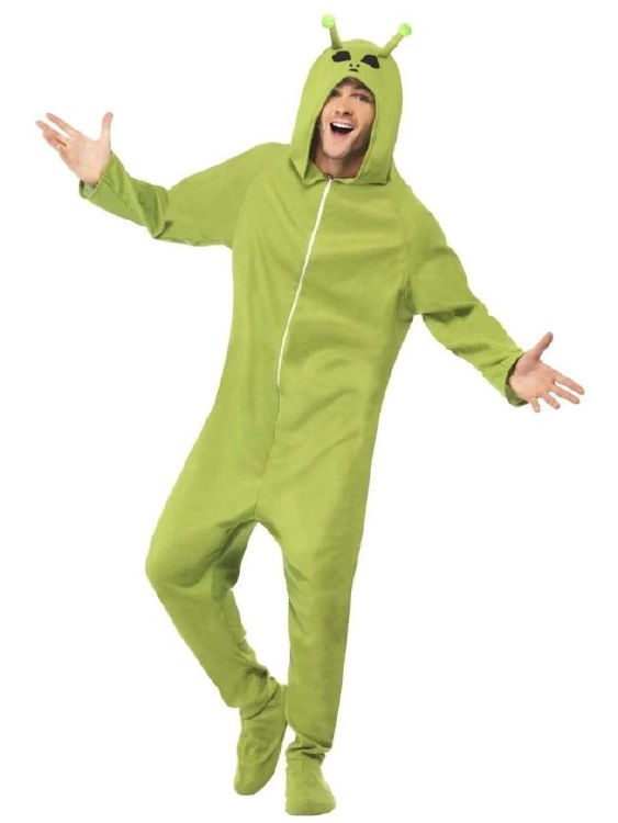 Alien Zip-up Hooded Onesie Small