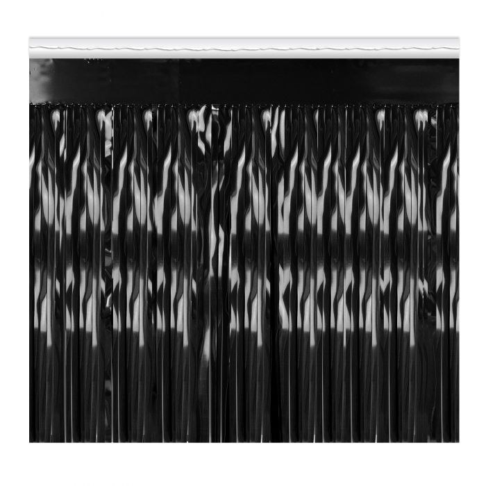 Fringe Drape Foil Black