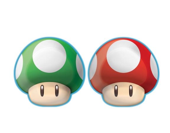 Super Mario Mushroom Plates 7"