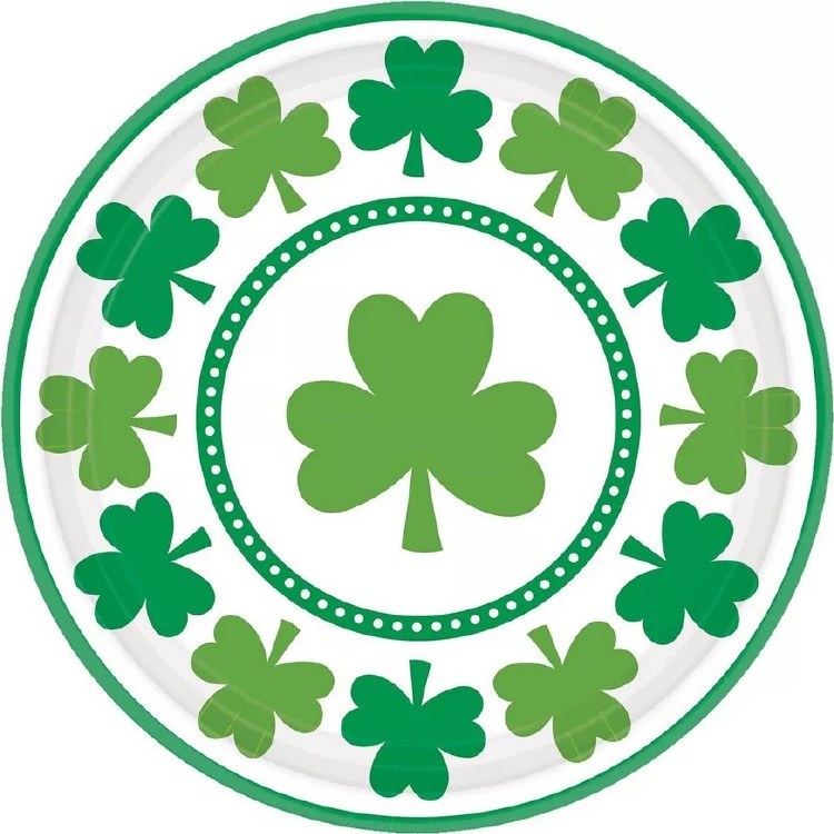 Lucky Shamrocks 9in. Paper Plates ~ 8 Pack