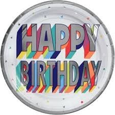 Happy Birthday 9in Plates 8ct