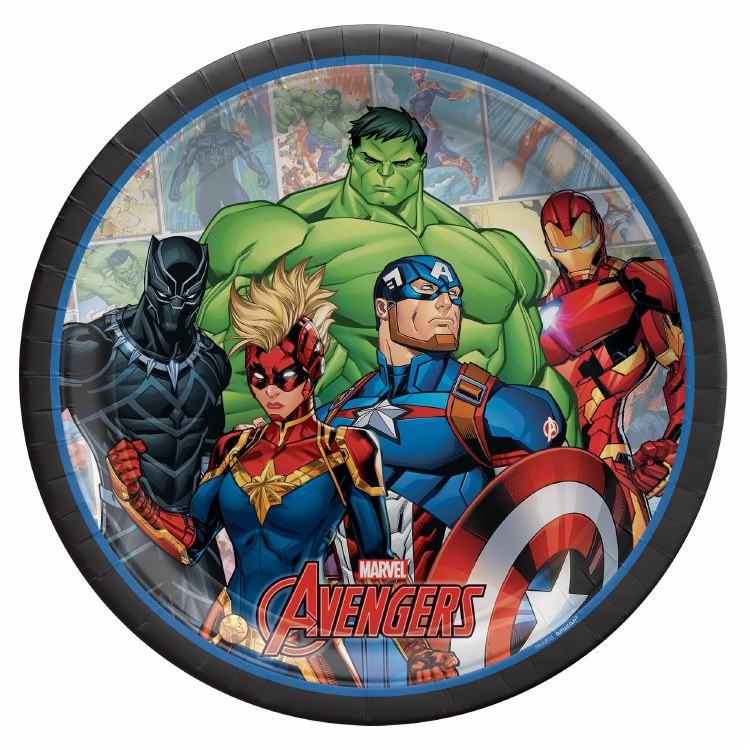 Avengers 9in Plate 8ct