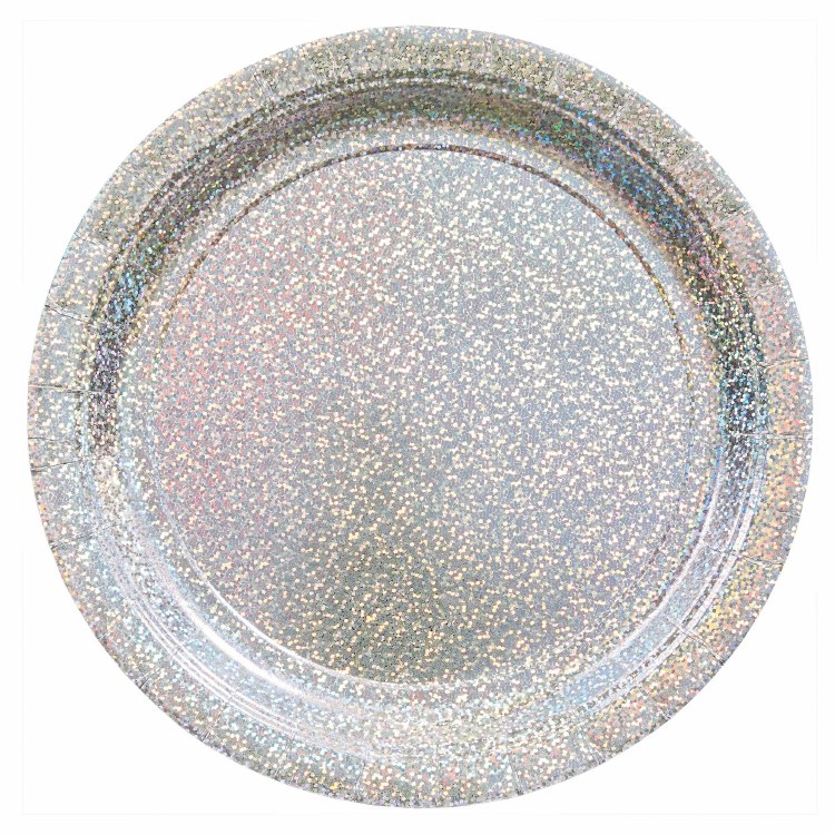 Silver Prismatic 9in Plates
