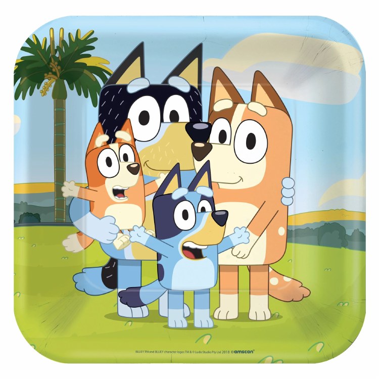 Bluey 9" Square Plates