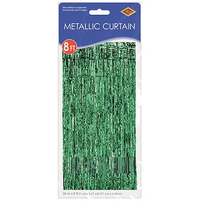 Metallic Door Curtain Green ~ 36" x 8'