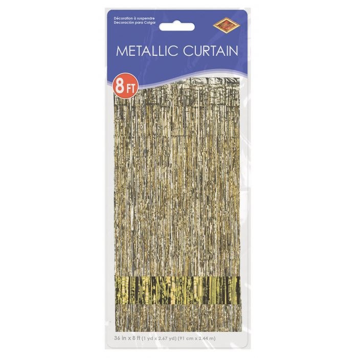 Metallic Door Curtain Gold ~ 36" x 8'