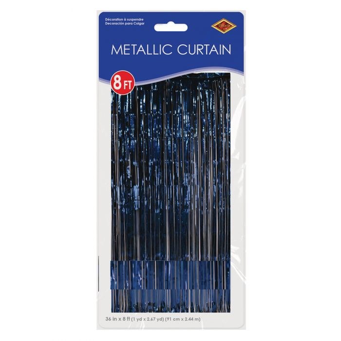 Metallic Door Curtain Navy Blue ~ 36" x 8"