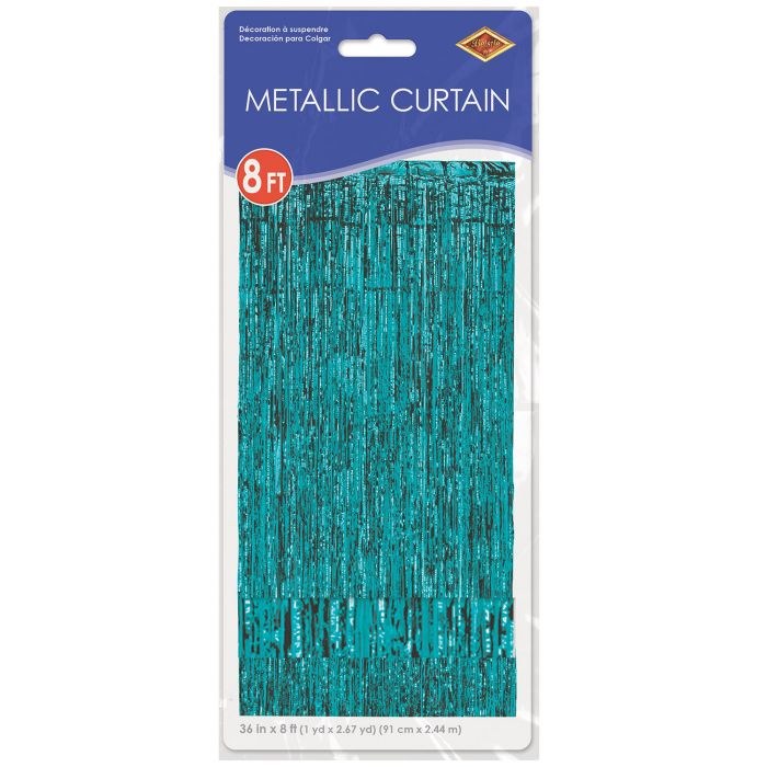 Metallic Door Curtain Teal ~ 36" x 8'