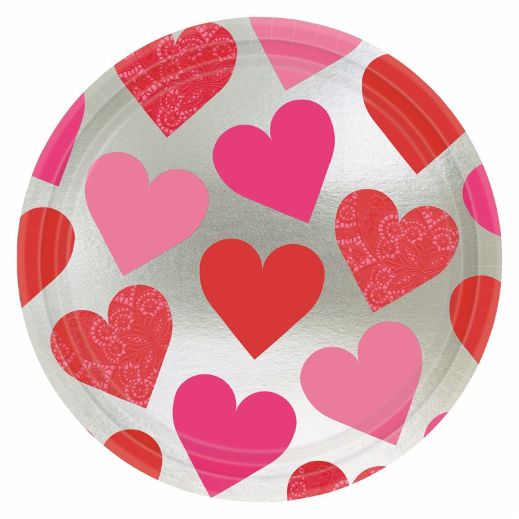 Key To Your Heart 9&quot; Plates 8ct