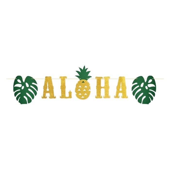 Glittered Aloha Banner