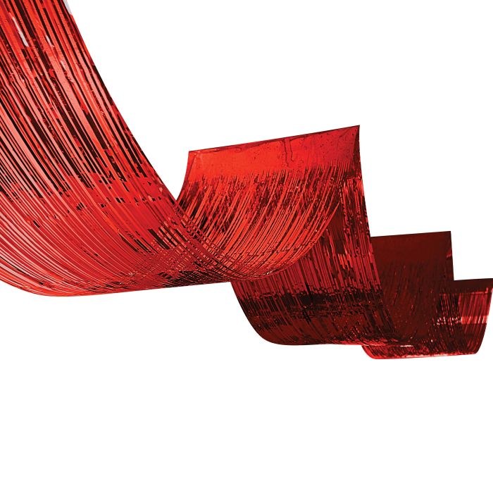 Metallic Red Ceiling Curtain