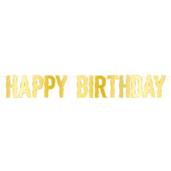 Happy Birthday Banner Gold