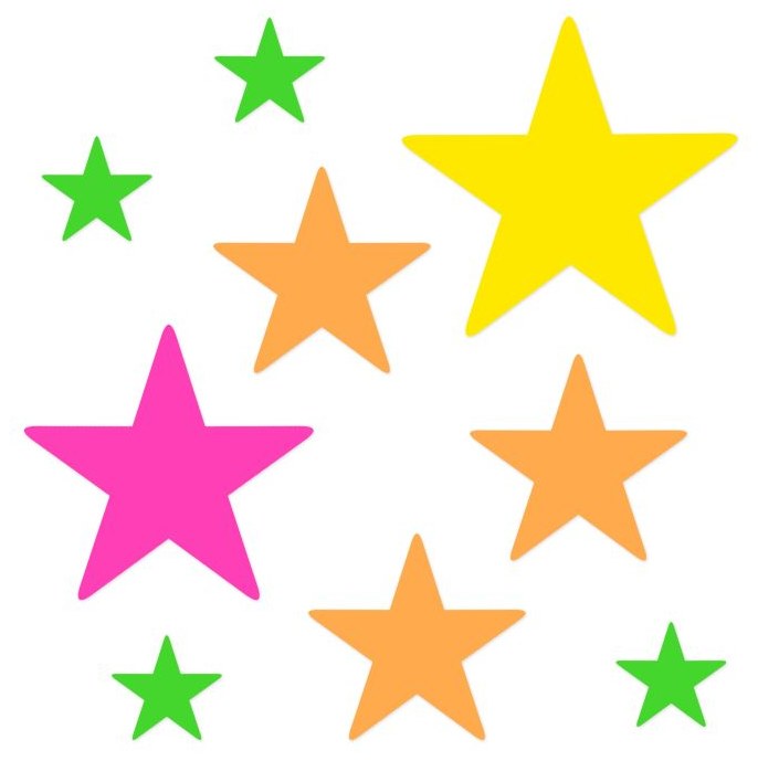 Star Cutouts Neon 9ct