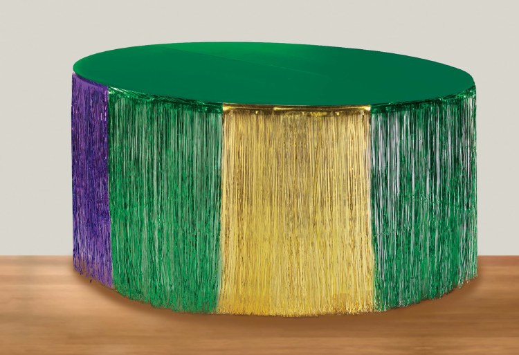 Table Skirt Foil Mardi Gras