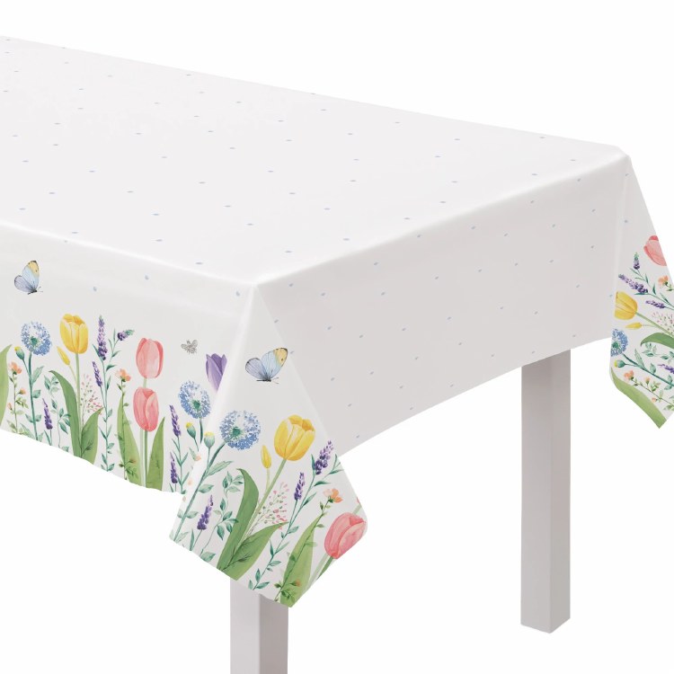 Tulip Garden Flannel Lined Tablecover