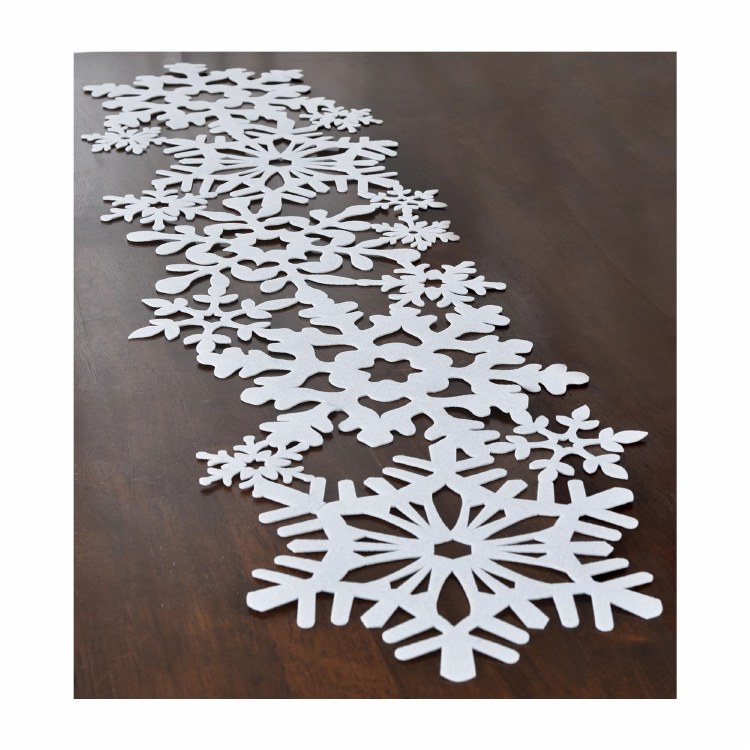 Snowflake Die-Cut Felt Tablerunner
