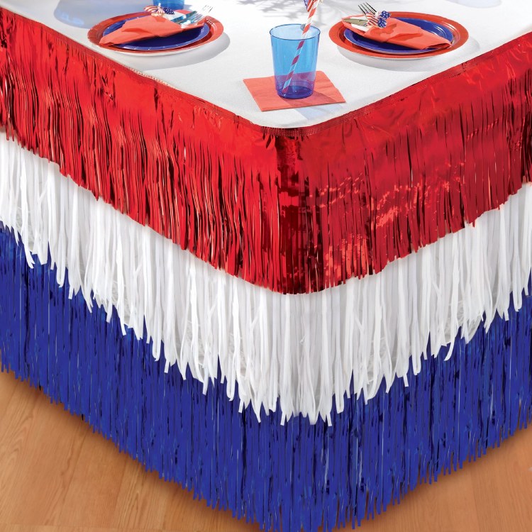 Patriotic Foil Fringe Tblskirt