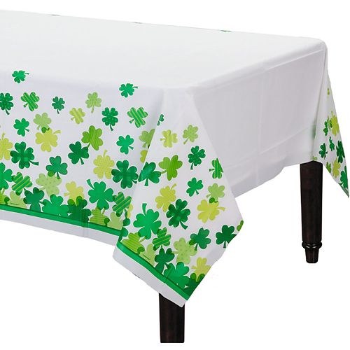 Blooming Shamrocks Plastic Tablecover