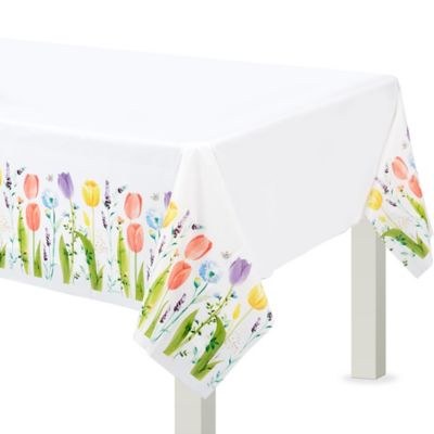 Tulip Garden Plastic Tablecover