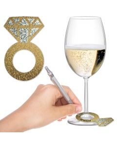 Diamond Ring Wine Glass Tags