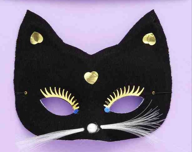 Mask Black Cat with Whiskers
