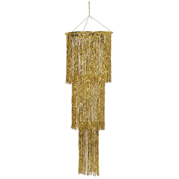 3 Tier Shimmer Chandelier Gold
