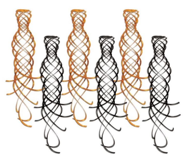 Shimmering Whirls Orange &amp; Black