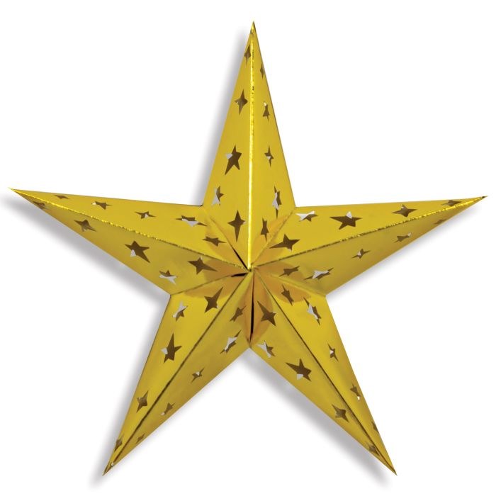 Gold 3 Dimensional Foil Star 24"