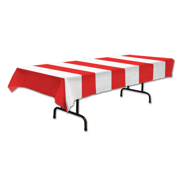 Tablecover Red/Wht Stipes