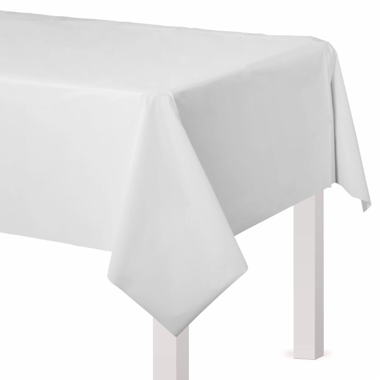 Frosty White Flannel Backed Tablecover