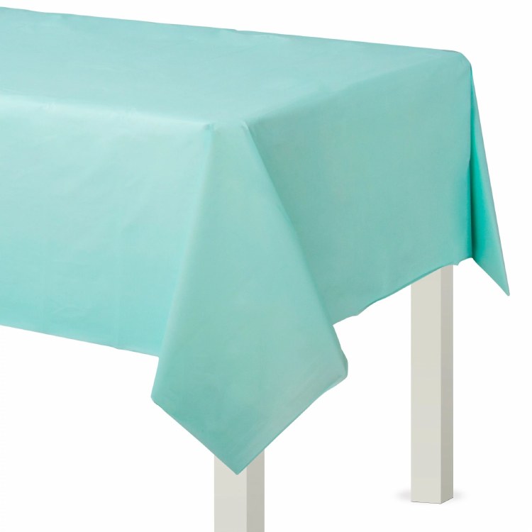 Robins Egg Blue Flannel Backed Tablecover