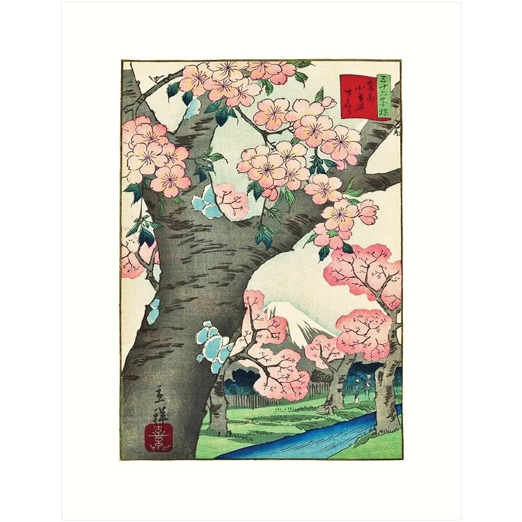 Card Cherry Blossoms Blank